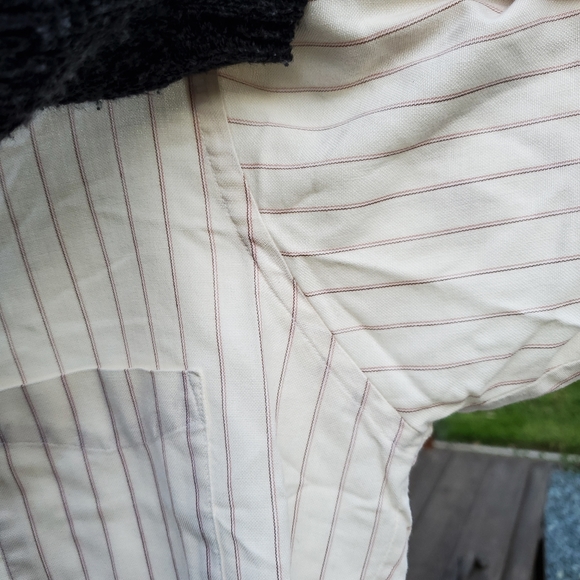 Arnie (Palmer) Men's long sleeve dress shirt. 15.5-34/35 white-red/pink stripes - Picture 4 of 6